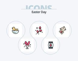 Pascua de Resurrección línea lleno icono paquete 5 5 icono diseño. . Conejo. primavera vector
