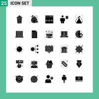 Stock Vector Icon Pack of 25 Line Signs and Symbols for profile description engine body search Editable Vector Design Elements