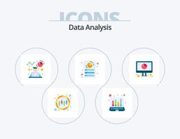 datos análisis plano icono paquete 5 5 icono diseño. base de datos. informe. avatar. grafico. documento vector