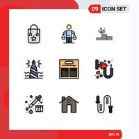 Set of 9 Modern UI Icons Symbols Signs for edit writing law write success Editable Vector Design Elements