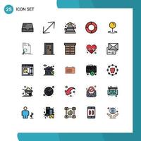 25 Creative Icons Modern Signs and Symbols of document pointer goal map pie Editable Vector Design Elements