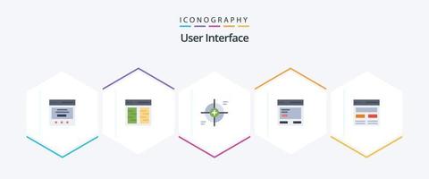 User Interface 25 Flat icon pack including communication. action. interface. target. reticle vector