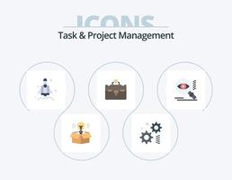 Task And Project Management Flat Icon Pack 5 Icon Design. . view. rocket. search. travel vector