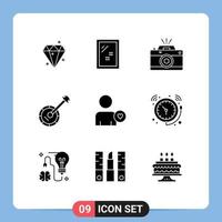 9 Creative Icons Modern Signs and Symbols of sound instrument camera banjo aperture Editable Vector Design Elements