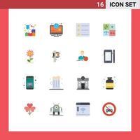 16 Creative Icons Modern Signs and Symbols of nature sub flower layout process development Editable Pack of Creative Vector Design Elements