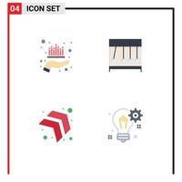4 Flat Icon concept for Websites Mobile and Apps asset arrow market motion right Editable Vector Design Elements