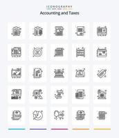 Creative Taxes 25 OutLine icon pack  Such As tax. finance. duties. document. paper vector