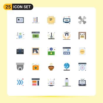 Set of 25 Modern UI Icons Symbols Signs for bone health clock chip pm processor Editable Vector Design Elements