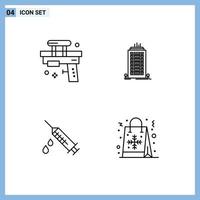 conjunto de 4 4 moderno ui íconos símbolos señales para divertido droga juguete oficina médico editable vector diseño elementos