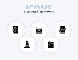 Business And Teamwork Glyph Icon Pack 5 Icon Design. sent. business. technology. strategy. document vector