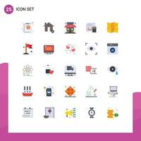 pictograma conjunto de 25 sencillo plano colores de presupuesto contabilidad casa auditoría tienda editable vector diseño elementos