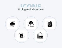 Ecology And Environment Glyph Icon Pack 5 Icon Design. energy. conventional. report. tree. park vector