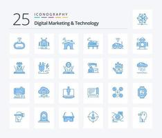 Digital Marketing And Technology 25 Blue Color icon pack including wifi. atou. wifi. transport. train vector