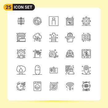 Modern Set of 25 Lines and symbols such as basic growth human browser user Editable Vector Design Elements