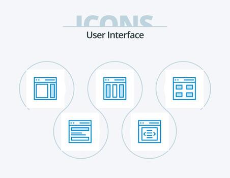 usuario interfaz azul icono paquete 5 5 icono diseño. contenido. columnas usuario. usuario. Derecha vector
