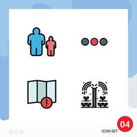 Set of 4 Modern UI Icons Symbols Signs for child map parental control massege agriculture Editable Vector Design Elements