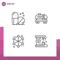 4 Creative Icons Modern Signs and Symbols of healthcare web oil analytics coffee Editable Vector Design Elements