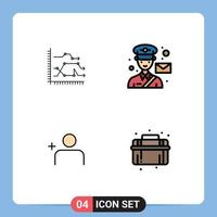 Group of 4 Filledline Flat Colors Signs and Symbols for analytics post diagram avatar discover people Editable Vector Design Elements