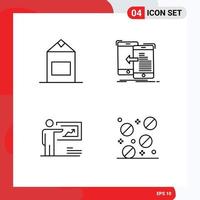 Universal Icon Symbols Group of 4 Modern Filledline Flat Colors of milk solution data management business Editable Vector Design Elements