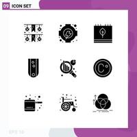 Set of 9 Modern UI Icons Symbols Signs for data analytics striped fall rank insignia Editable Vector Design Elements