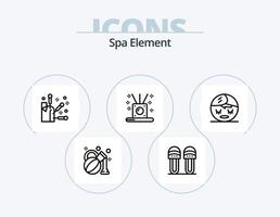 spa elemento línea icono paquete 5 5 icono diseño. juego. bienestar. balde. spa. caliente vector