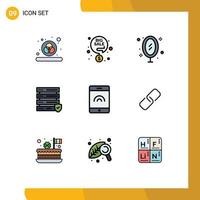 9 Creative Icons Modern Signs and Symbols of clip mobile image server data Editable Vector Design Elements