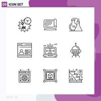 9 Thematic Vector Outlines and Editable Symbols of file security chemicals design user Editable Vector Design Elements