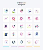 Creative Navigation 25 Flat icon pack  Such As pinpoint. document. gps. pin. location vector