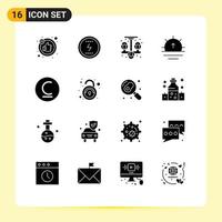 16 Creative Icons Modern Signs and Symbols of kyrgyzstan weather home sunrise nature Editable Vector Design Elements