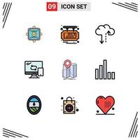 9 Creative Icons Modern Signs and Symbols of map gps cloud transfer mobile Editable Vector Design Elements