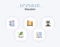 Education Flat Icon Pack 5 Icon Design. reading. book. presentation. page. favorite vector