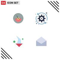 Pictogram Set of 4 Simple Flat Icons of ampere left energy system down Editable Vector Design Elements