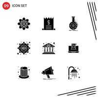 Modern Set of 9 Solid Glyphs and symbols such as buy tactics analysis strategy financial Editable Vector Design Elements