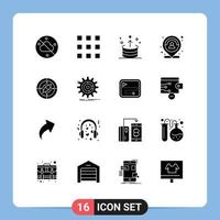 Stock Vector Icon Pack of 16 Line Signs and Symbols for compass navigation ui person map Editable Vector Design Elements