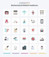 Creative Biochemistry And Medicine Healthcare 25 Flat icon pack  Such As blood. medical. medical. healthcare. care vector