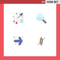 Modern Set of 4 Flat Icons and symbols such as chemistry right graphic search chart canoe Editable Vector Design Elements