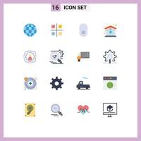 16 User Interface Flat Color Pack of modern Signs and Symbols of person abilities apple energy home Editable Pack of Creative Vector Design Elements