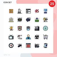 Set of 25 Modern UI Icons Symbols Signs for engagment ring engagment night seat ring search Editable Vector Design Elements