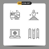 Universal Icon Symbols Group of 4 Modern Filledline Flat Colors of buy laptop online movie document Editable Vector Design Elements