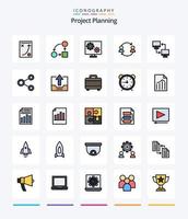 Creative Project Planing 25 Line FIlled icon pack  Such As mobile. computer. screen. user. replace vector