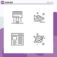 4 Creative Icons Modern Signs and Symbols of coding man paintbrush sport coding Editable Vector Design Elements