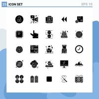 Set of 25 Modern UI Icons Symbols Signs for premium product video subscription revind control Editable Vector Design Elements