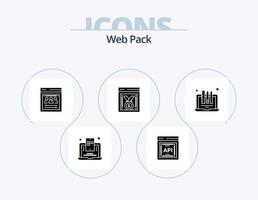 Web Pack Glyph Icon Pack 5 Icon Design. device. website progress. organization page. website award. best website vector