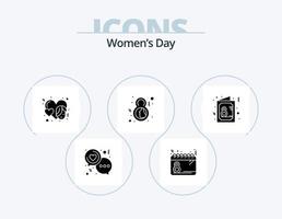 Womens Day Glyph Icon Pack 5 Icon Design. symbol. eight. women. day. event vector