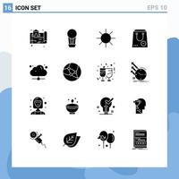 Set of 16 Modern UI Icons Symbols Signs for share cloud logo purchase minus Editable Vector Design Elements