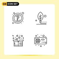 4 Creative Icons Modern Signs and Symbols of help charity support digital box Editable Vector Design Elements