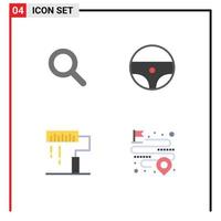 Universal Icon Symbols Group of 4 Modern Flat Icons of expanded paint car coding distance Editable Vector Design Elements