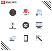 Set of 9 Modern UI Icons Symbols Signs for food exotic fruits search setting research Editable Vector Design Elements