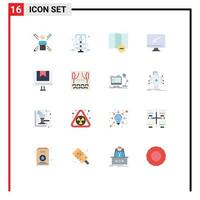 Universal Icon Symbols Group of 16 Modern Flat Colors of box imac water device computer Editable Pack of Creative Vector Design Elements