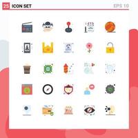 Universal Icon Symbols Group of 25 Modern Flat Colors of dad file joystick rocket page Editable Vector Design Elements